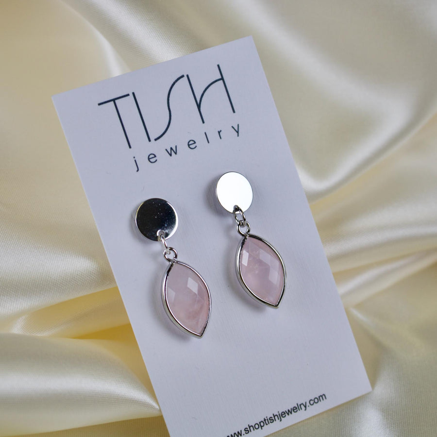 Piper // Faceted Rose Quartz Drop Earrings