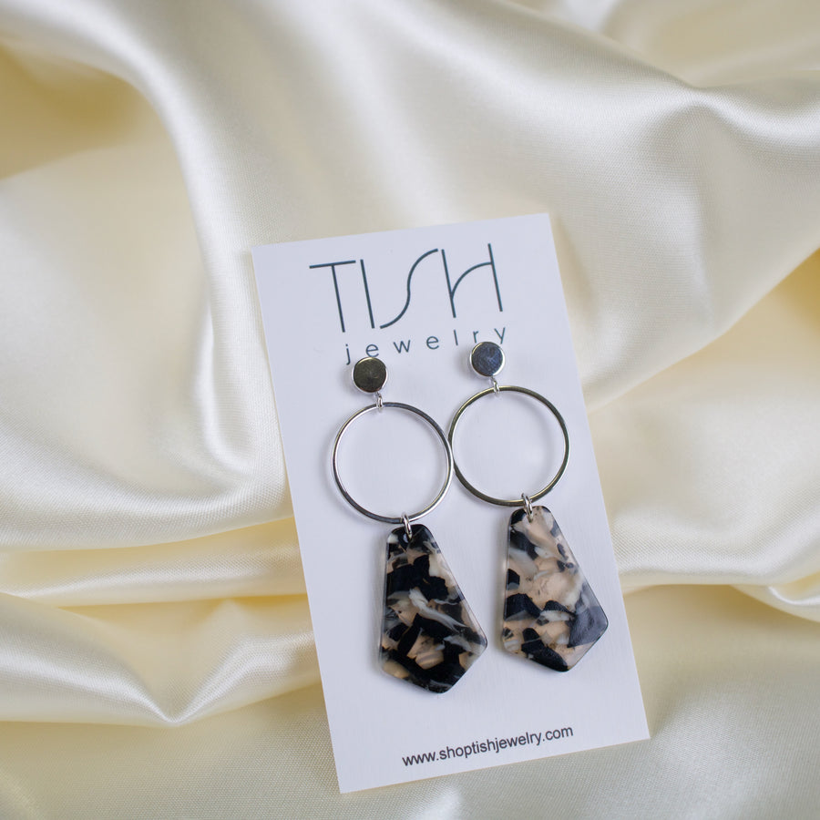 Elsie // Multicolour Coffin Charm Earrings