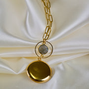 Paloma // Labradorite Locket Necklace