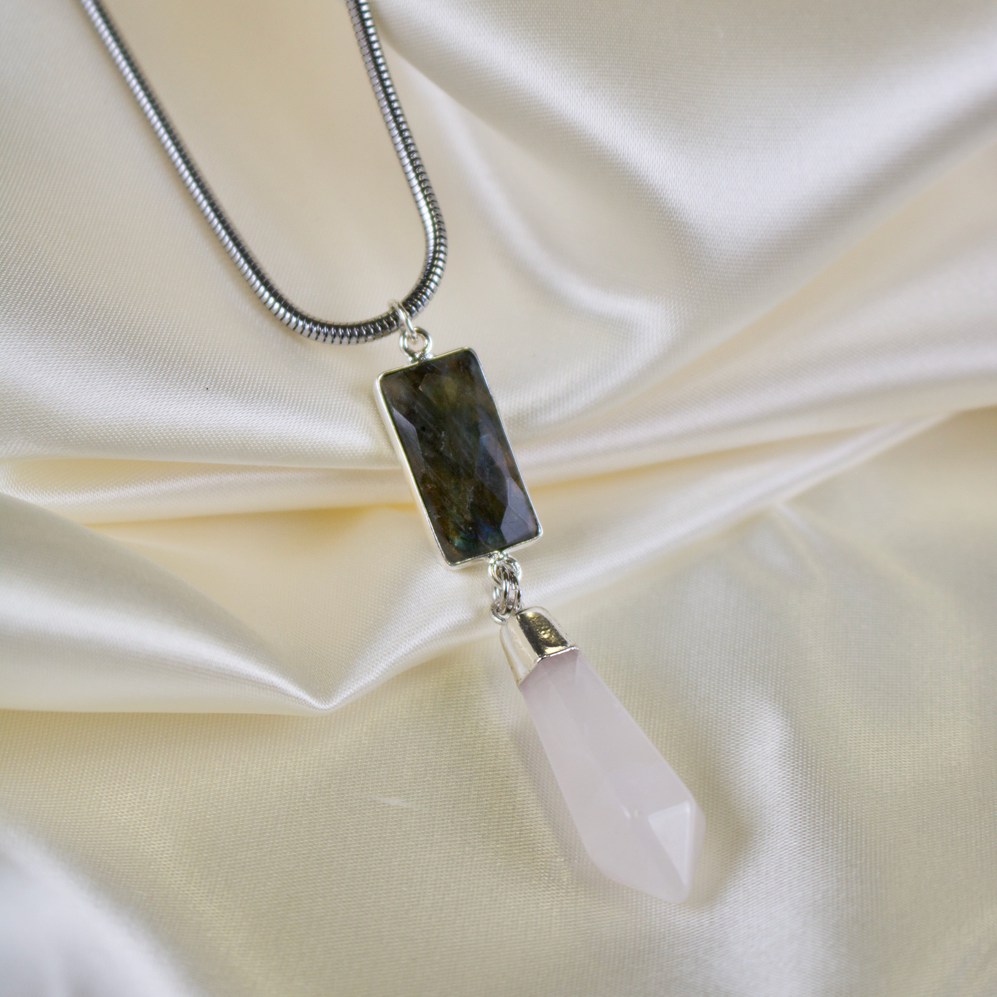 Briar // Labradorite & Rose Quartz Necklace