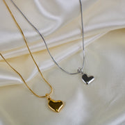 Malia // Puffed Heart Necklace