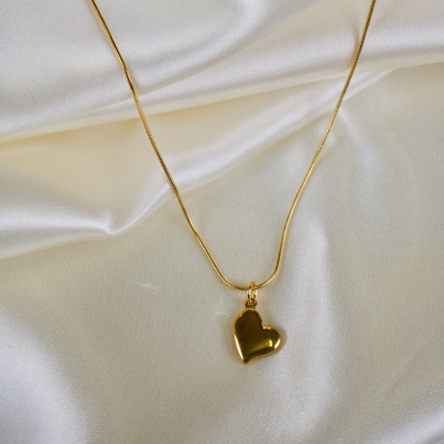 Malia // Puffed Heart Necklace