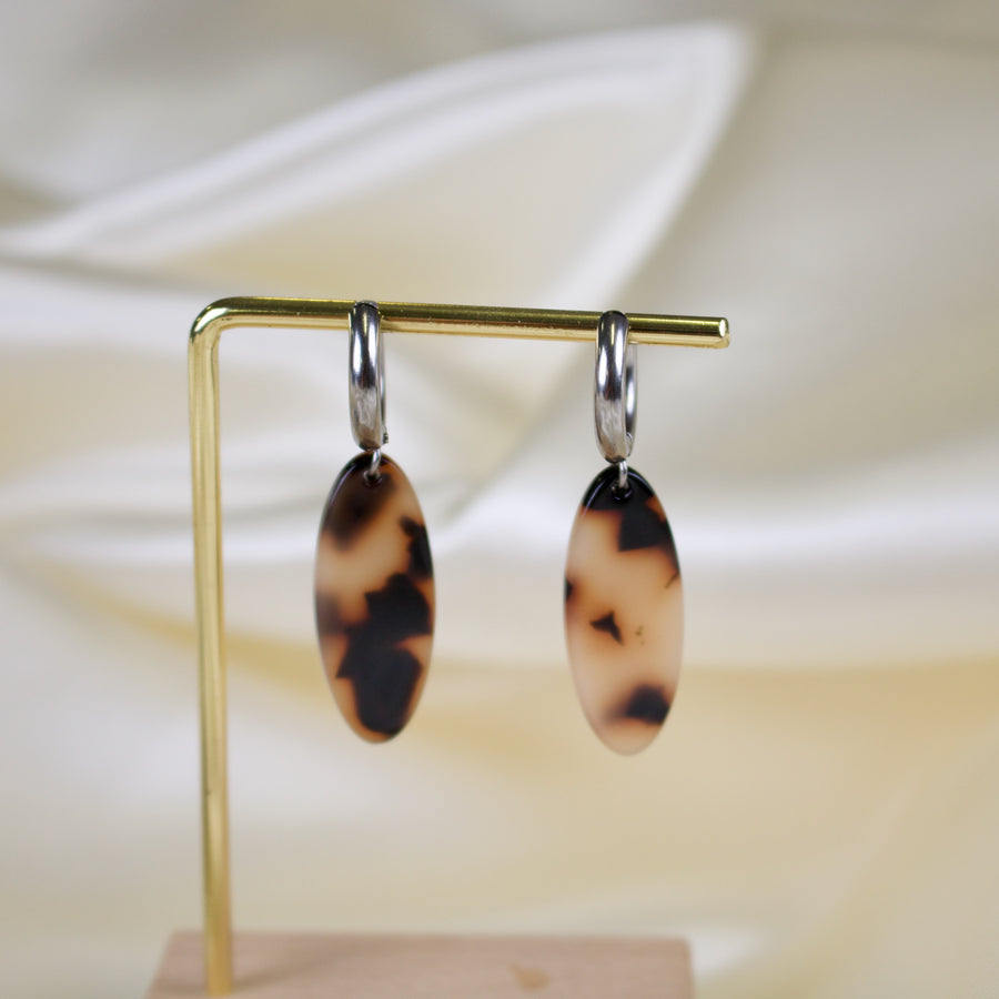 Ray // Blonde Tortoise Hoop Earrings
