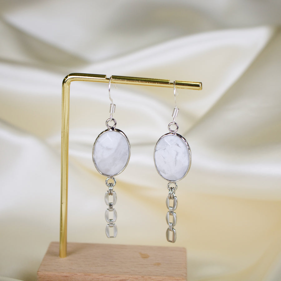 Willow // White Howlite Dangle Earrings