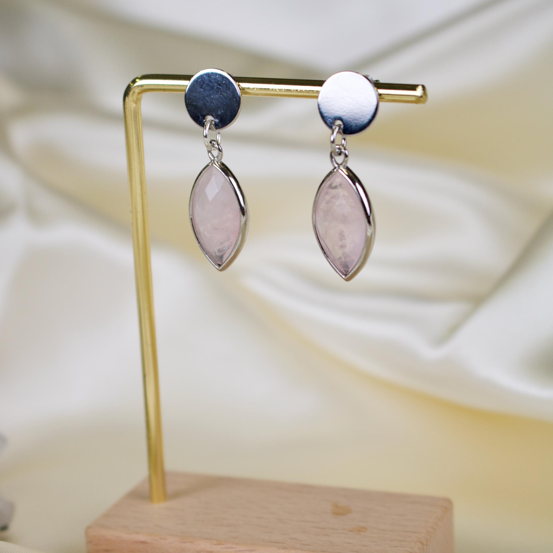 Piper // Faceted Rose Quartz Drop Earrings