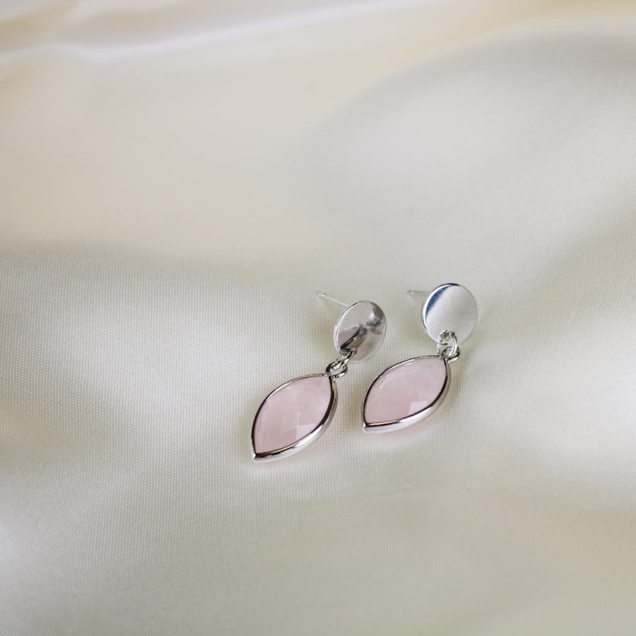 Piper // Faceted Rose Quartz Drop Earrings