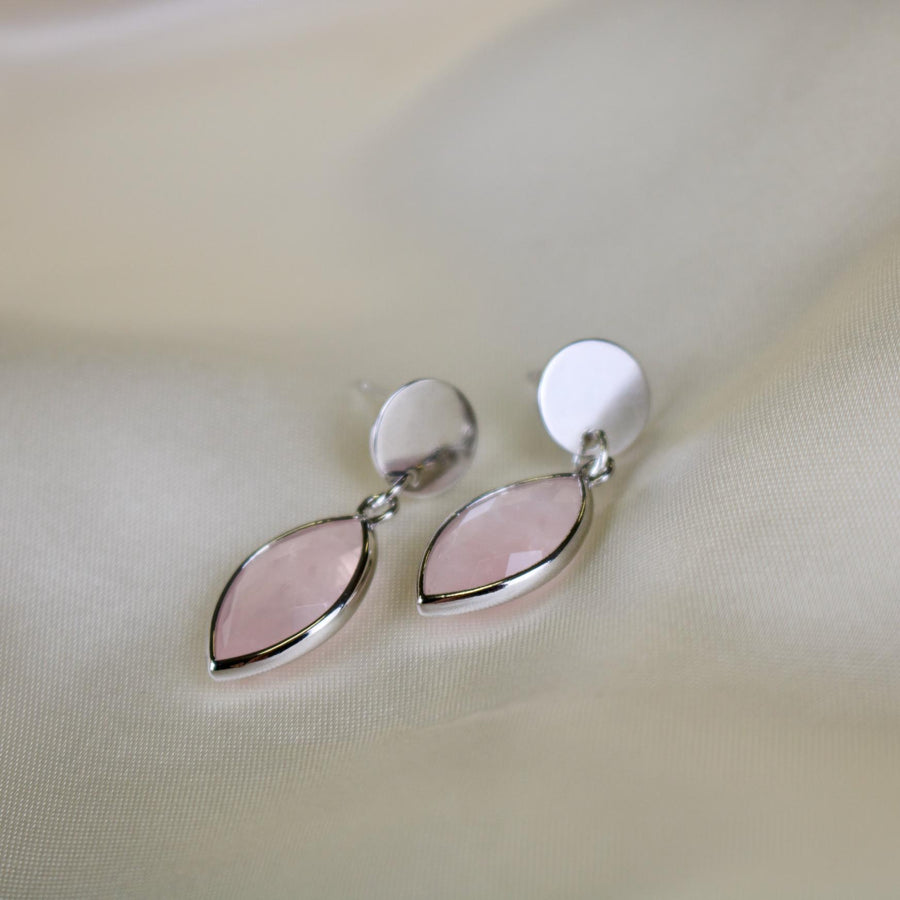 Piper // Faceted Rose Quartz Drop Earrings
