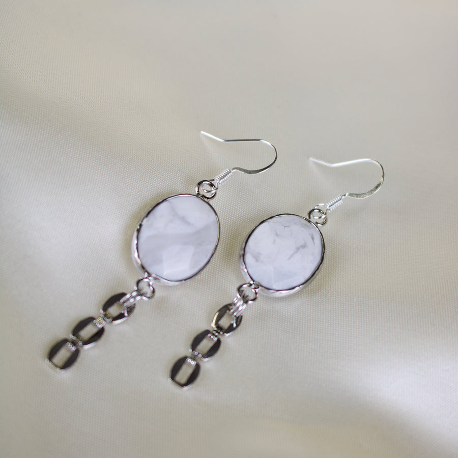 Willow // White Howlite Dangle Earrings