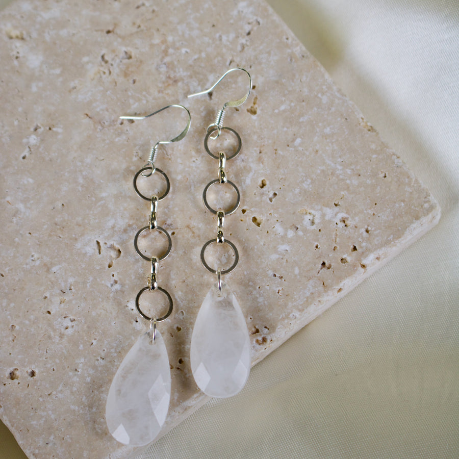 Eden // Teardrop Quartz Statement Earrings