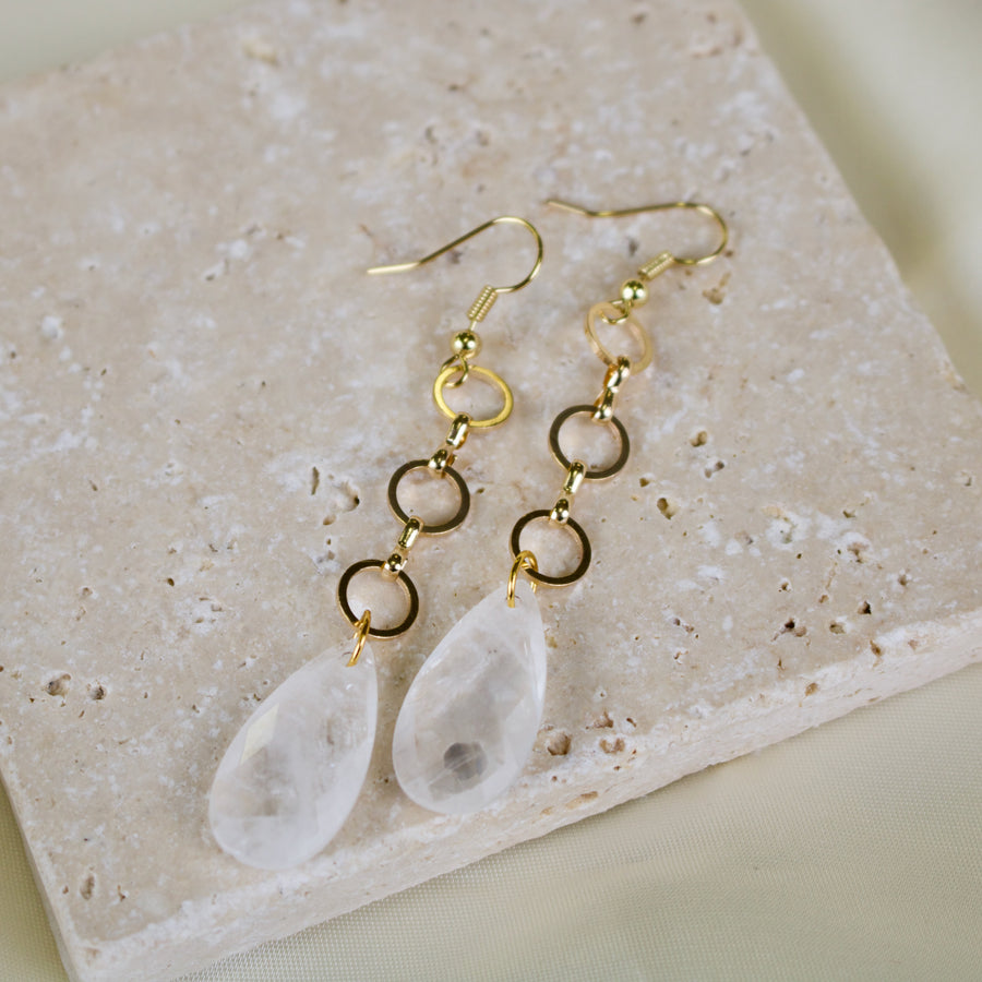 Eden // Teardrop Quartz Statement Earrings