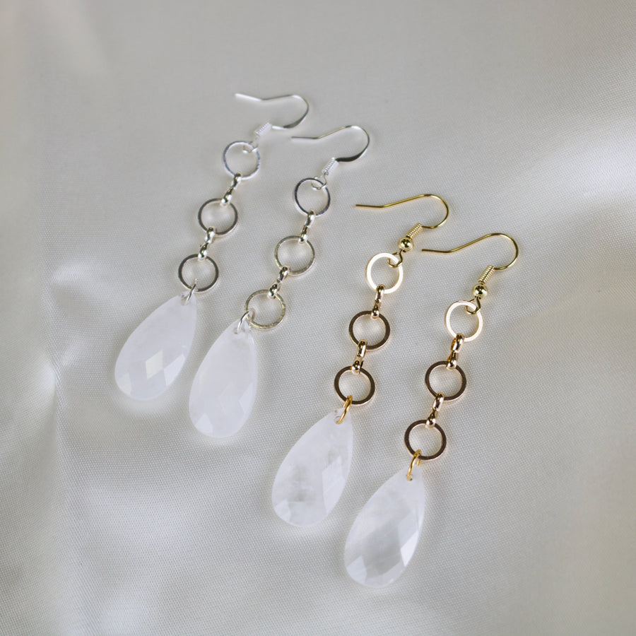 Eden // Teardrop Quartz Statement Earrings