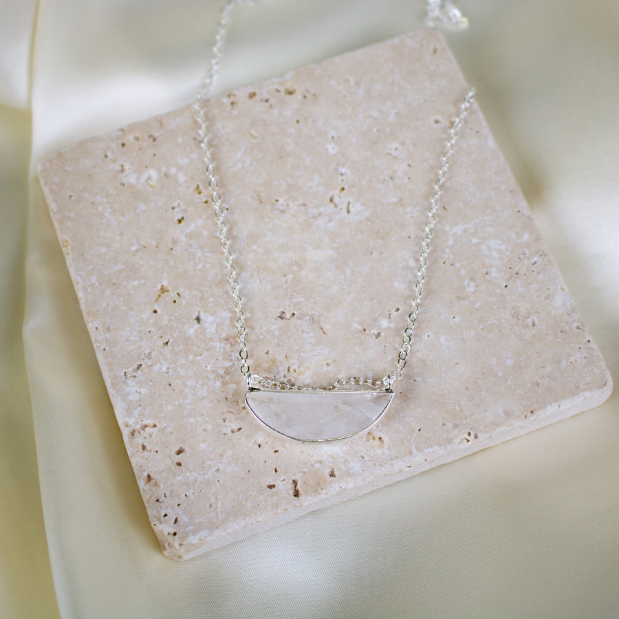 Luna // Quartz Short Silver Necklace