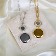 Paloma // Labradorite Locket Necklace