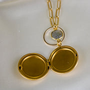 Paloma // Labradorite Locket Necklace