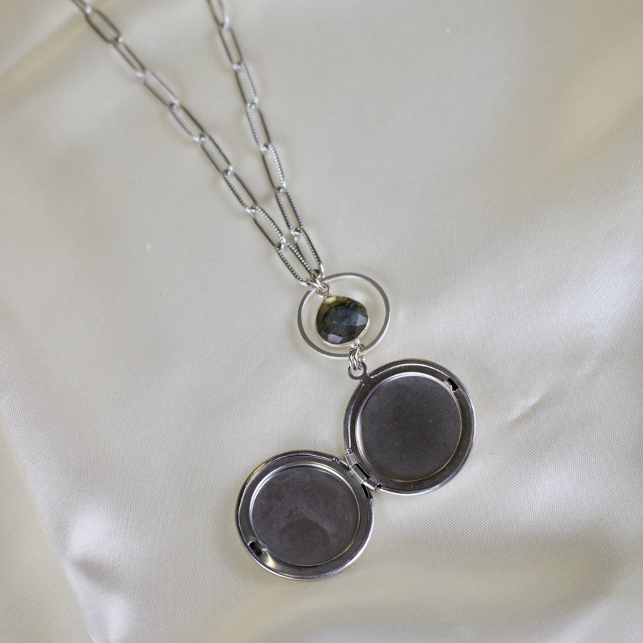 Paloma // Labradorite Locket Necklace