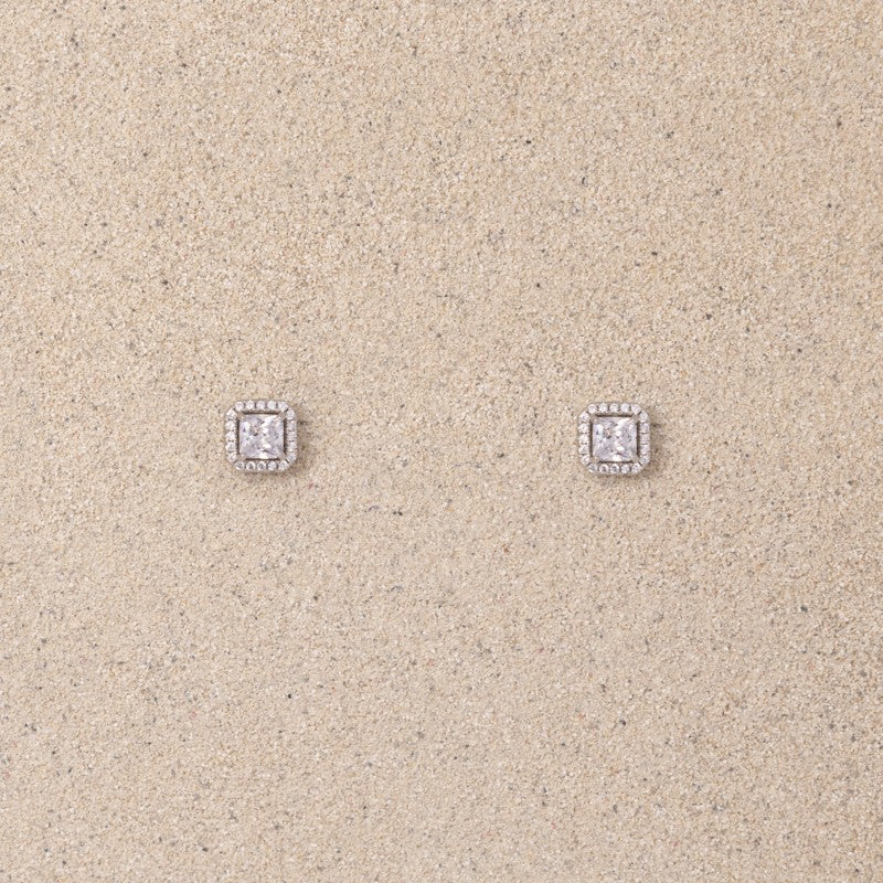 Amira // Square Stud Rhinestone Earring