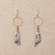 Liv // Grey & White Triangle Earrings