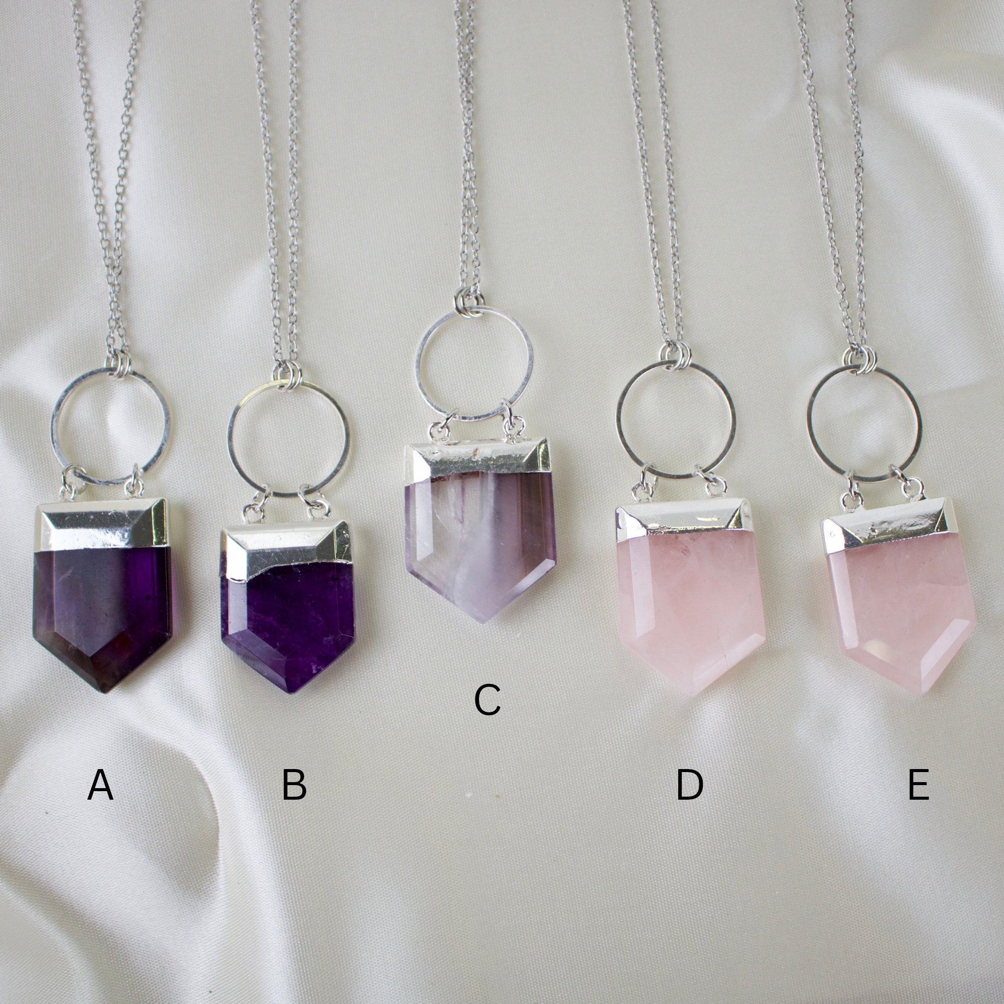 N014 - Silver Shield pendant necklace