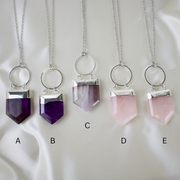 N014 - Silver Shield pendant necklace