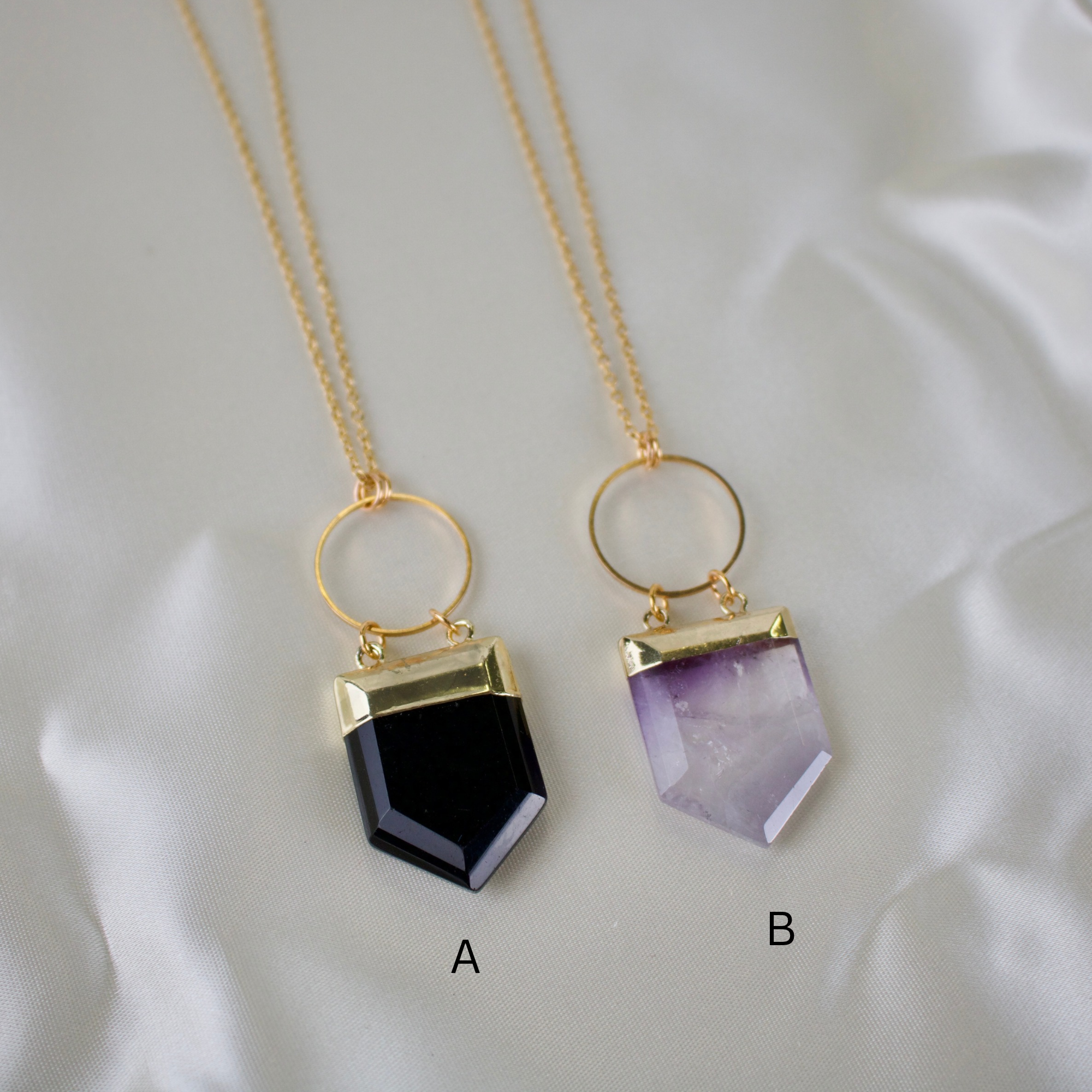 N015 - Gold Shield pendant necklace