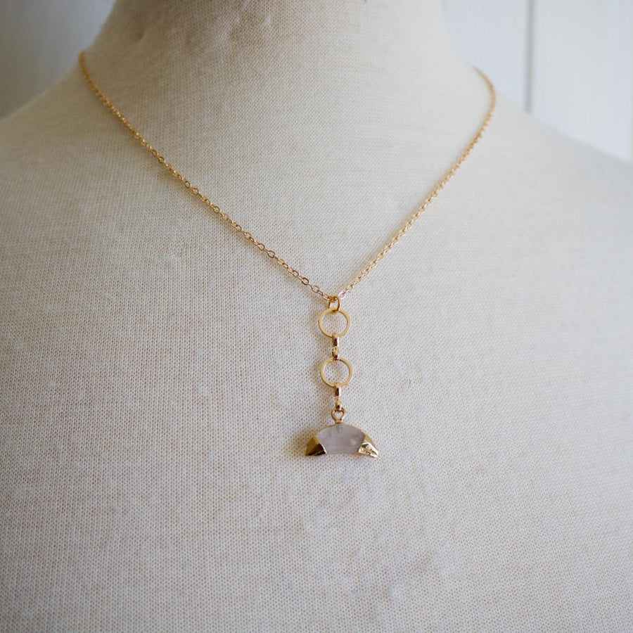 Kaia // Crystal Crescent Necklace