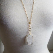 Sammi // Clear Quartz Oval Necklace