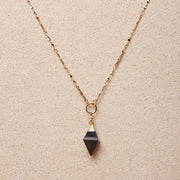Holly // Black Agate Pyramid Necklace