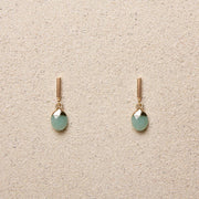 Leah // Green Aventurine Bar Stud Earrings