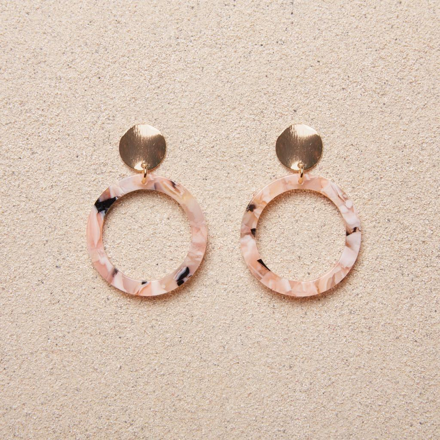 Delilah // Pink Circular Earrings