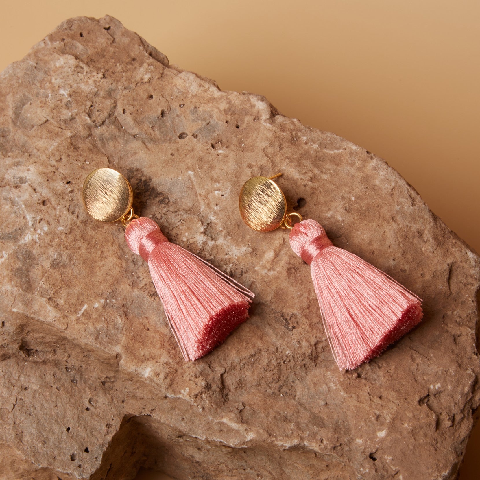 Halo // Pink Tassel Earrings