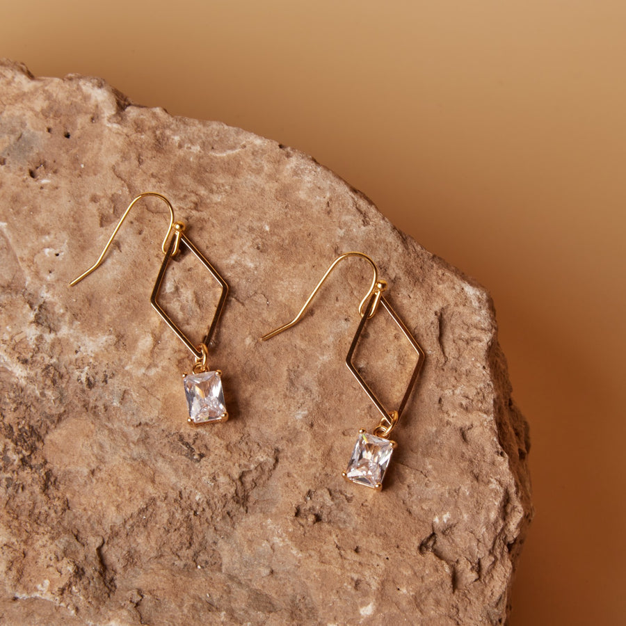 Fiona // Rhinestone Diamond Earrings