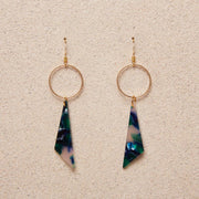 Liv // Blue Green Triangle Earrings