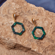 Gia // Green Teardrop Stud Earrings