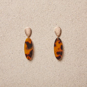 Liza // Oval Acetate Gold Stud Earrings