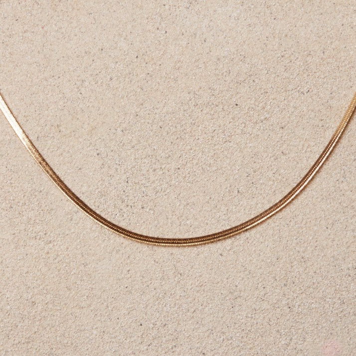Ty // Gold Herringbone Necklace