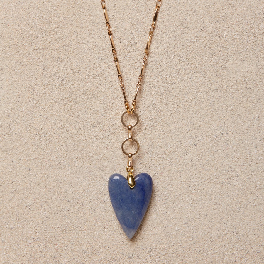 Serena // Blue Aventurine Heart Necklace