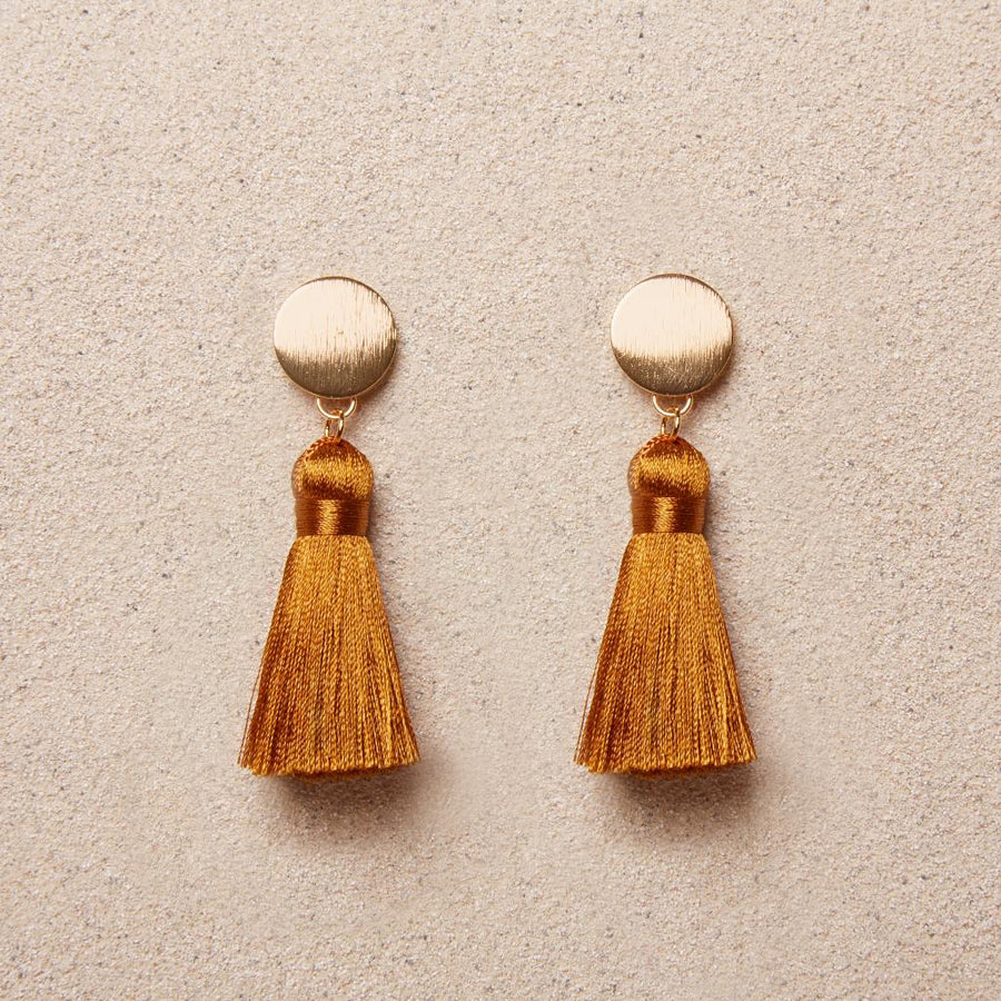 Halo // Gold Tassel Earrings