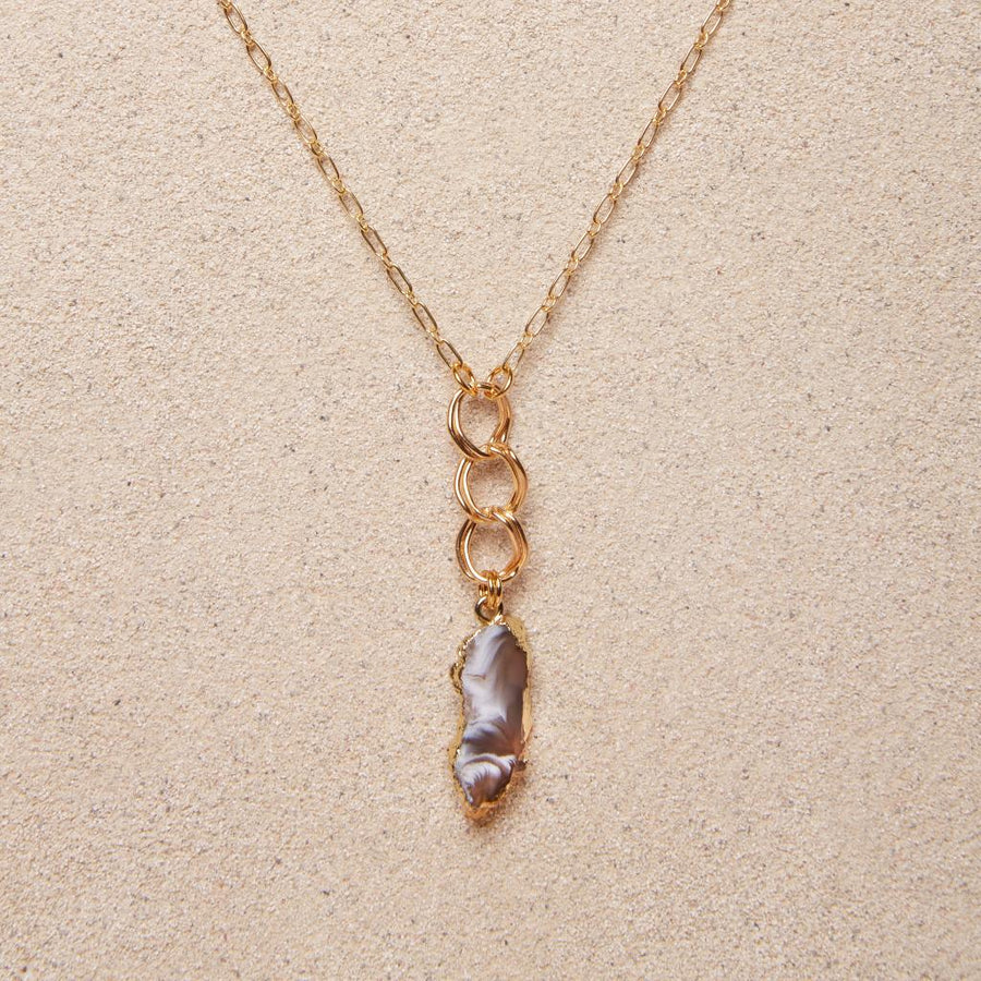 Tess // Agate Slice Necklace