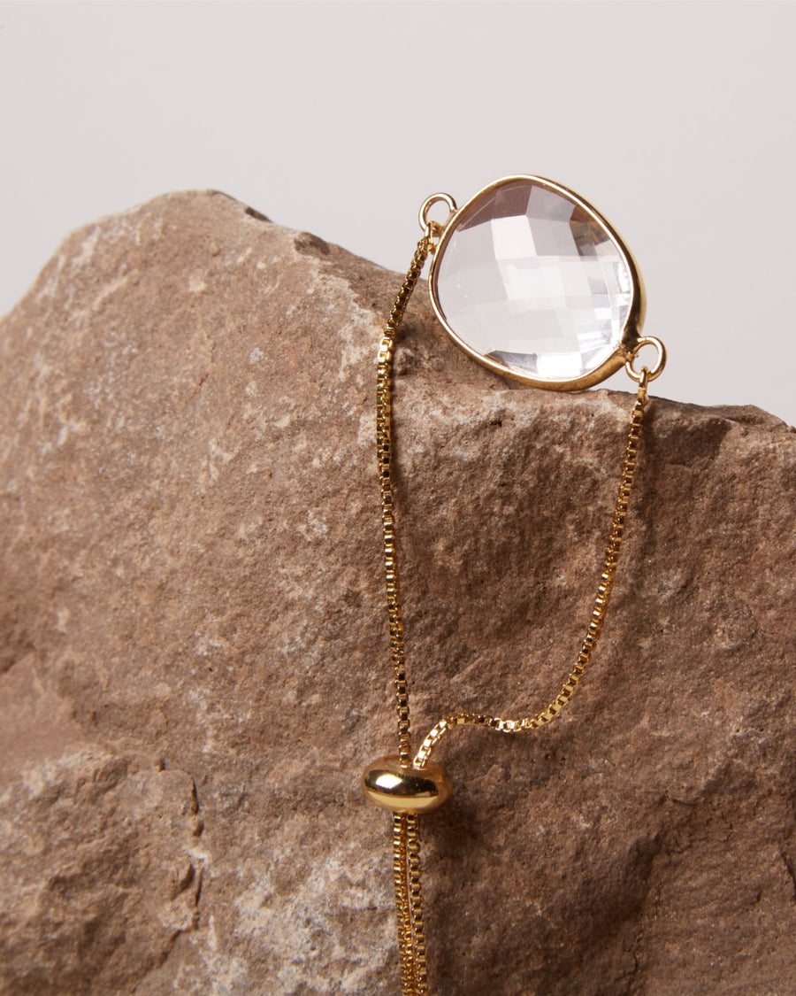 Anissa // Adjustable Gold Crystal Bracelet
