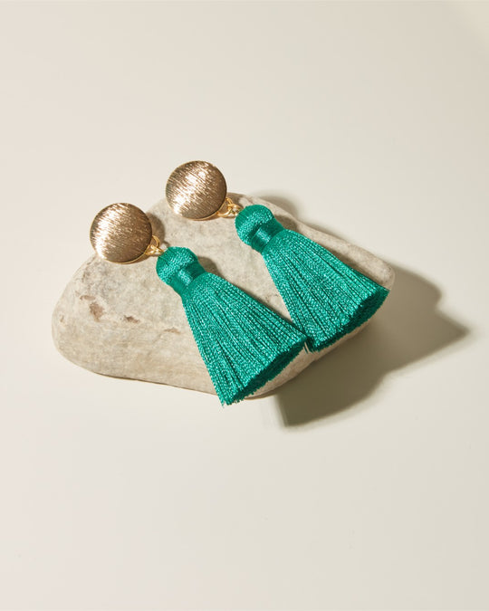 Halo // Evergreen Tassel Earrings