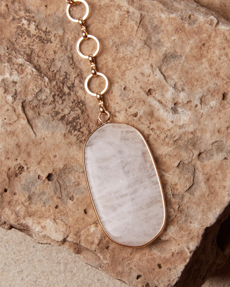 Mineral Necklace | Raw Clear Quartz – Eaarthbones Jewelry