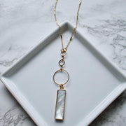 Joelle // White Shell Bar Necklace